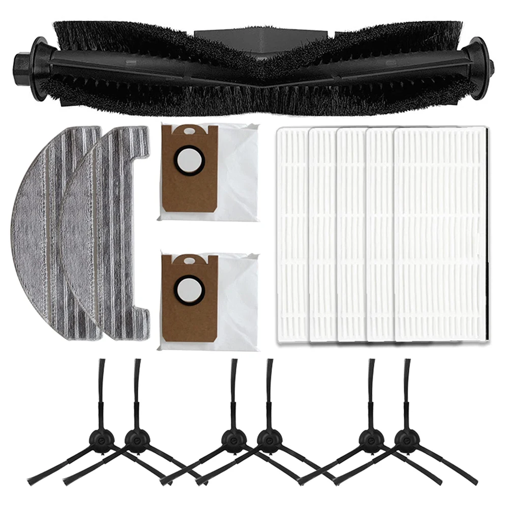 

1set Main Brush Filter Side Brush Kits For 2 X Cloths For 2 X Bags For Ultenic For T10 Robot Vacuum Cleaner Replace Accessories