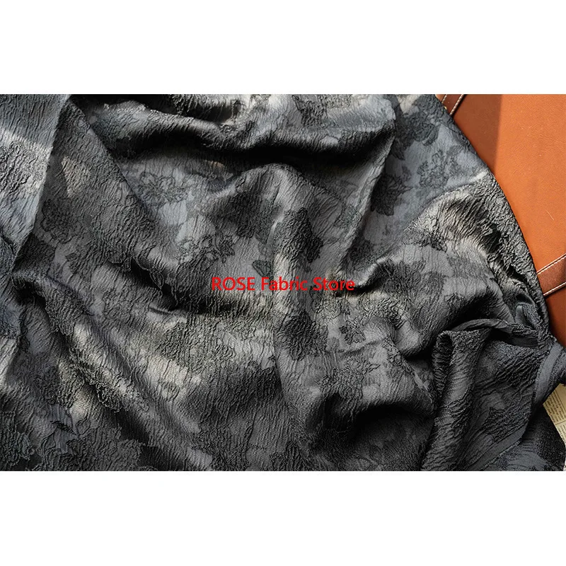 Tela Jacquard teñida en relieve de 1 metro, cortina Micro elástica, vestido Cheongsam liso para mujer, tela para hacer bricolaje