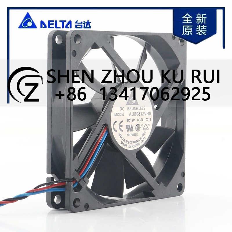 Delta 5V 24V 48V DC 12V 0.30A AC EC 8CM 8015 80X80X15MM 8CM Silent Large air Volume Power Supply Chassis AUB0812VHB Cooling Fan