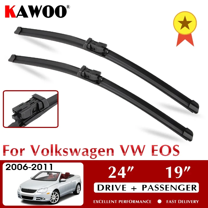 

Car Wiper Blade For Volkswagen For VW EOS 24" + 19" Front Wipers Blades Year 2006 2007 2008 2009 2010 2011 Fit Push Button Arm