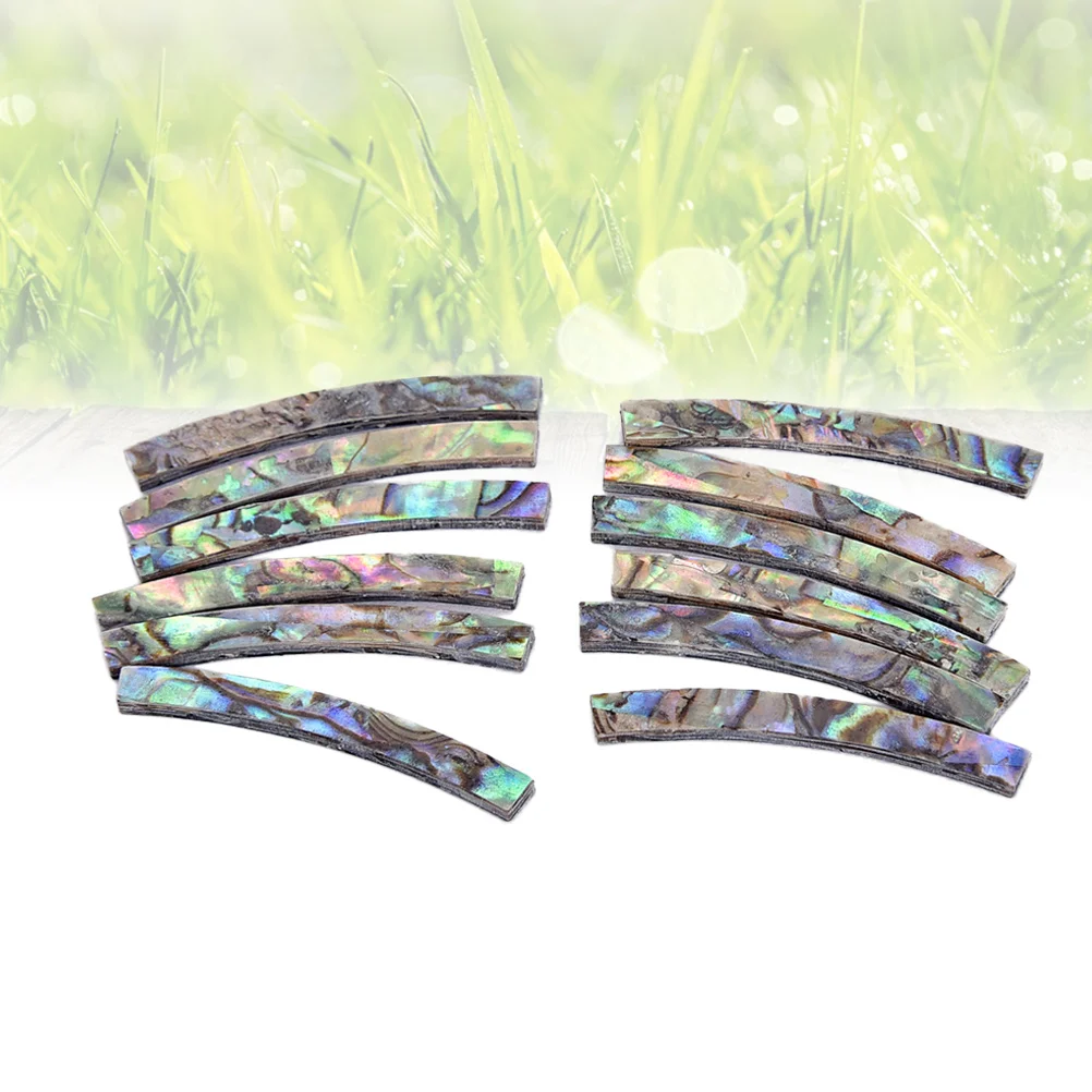 

12Pcs Guitar Rosette Paua Abalone Curved Shell Strips Natural Sound Hole Inlay Decals Easy Apply Remove for Electric Guitar Bass