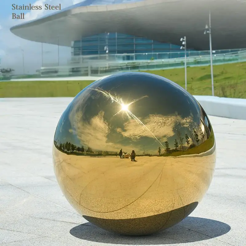 Titanium Gold Plated 304 Stainless Steel Hollow Sphere Ball 0.6mm Thickness Mirror Polished for DIY  Christmas Ornament