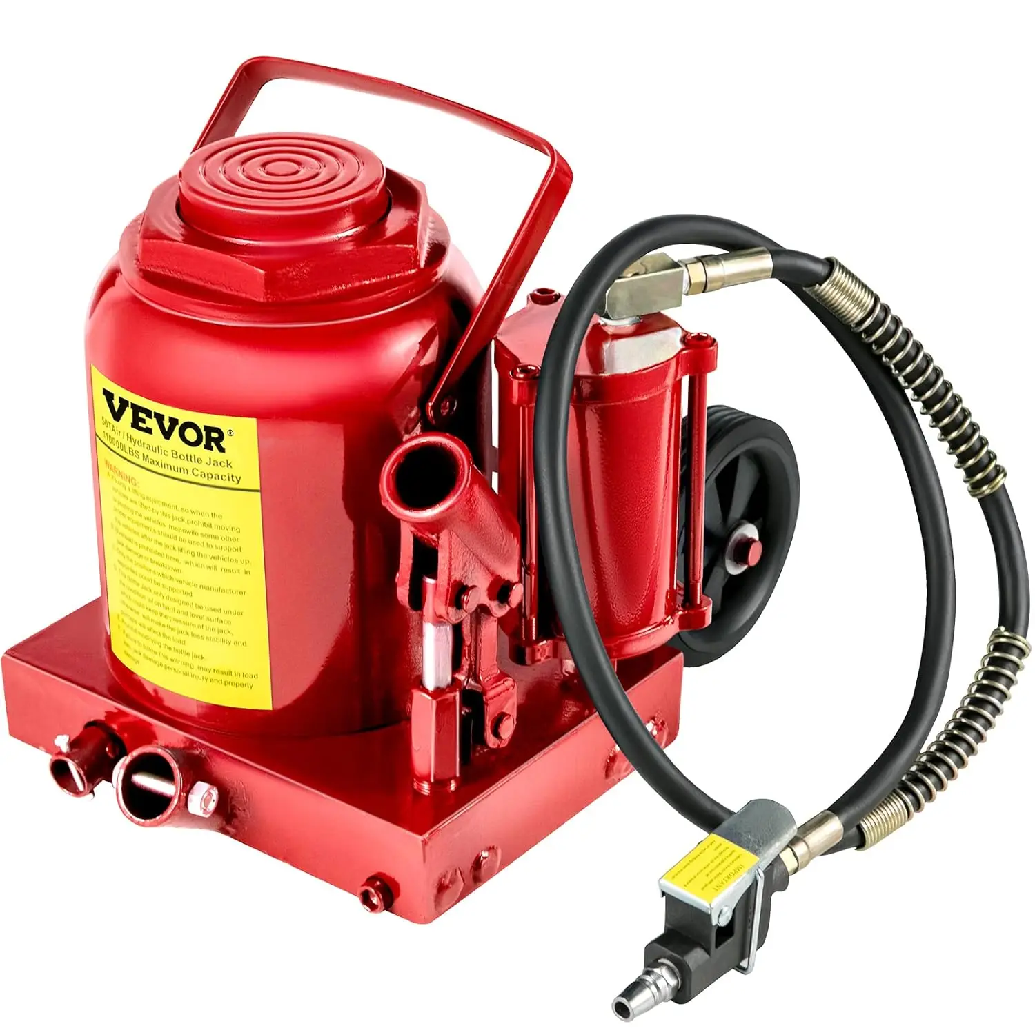 Bottle Jack, 50 Ton/110231lbs Air Hydraulic Bottle Jack, 17" Max Height with Pneumatic & Manual Hand Pump, Rugged Steel