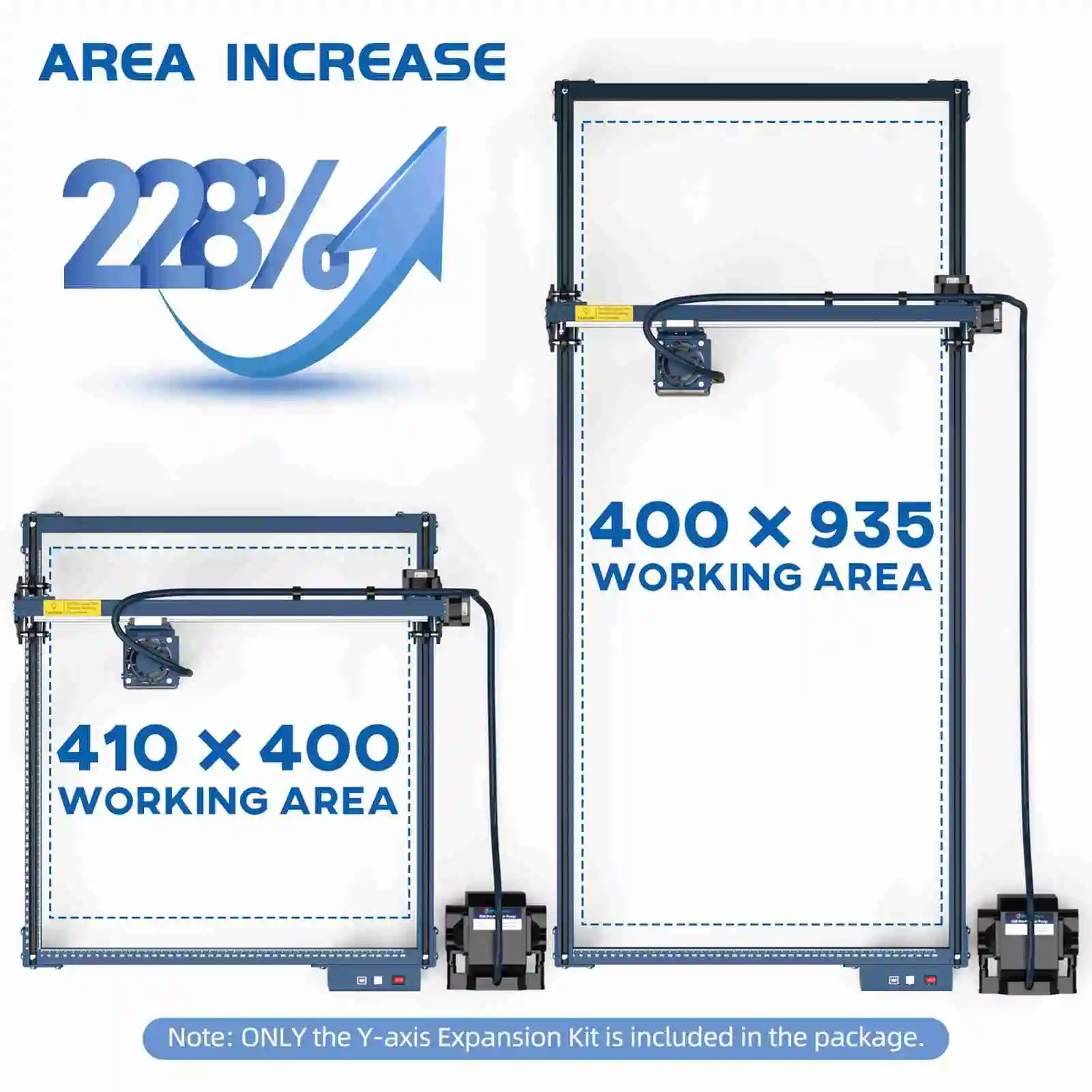 Engraving Area Expansion Kit for S30/S30 Pro Engraving Machine Y-axis Extension Kit to 935x400mm Aluminum Shaft Directly Install