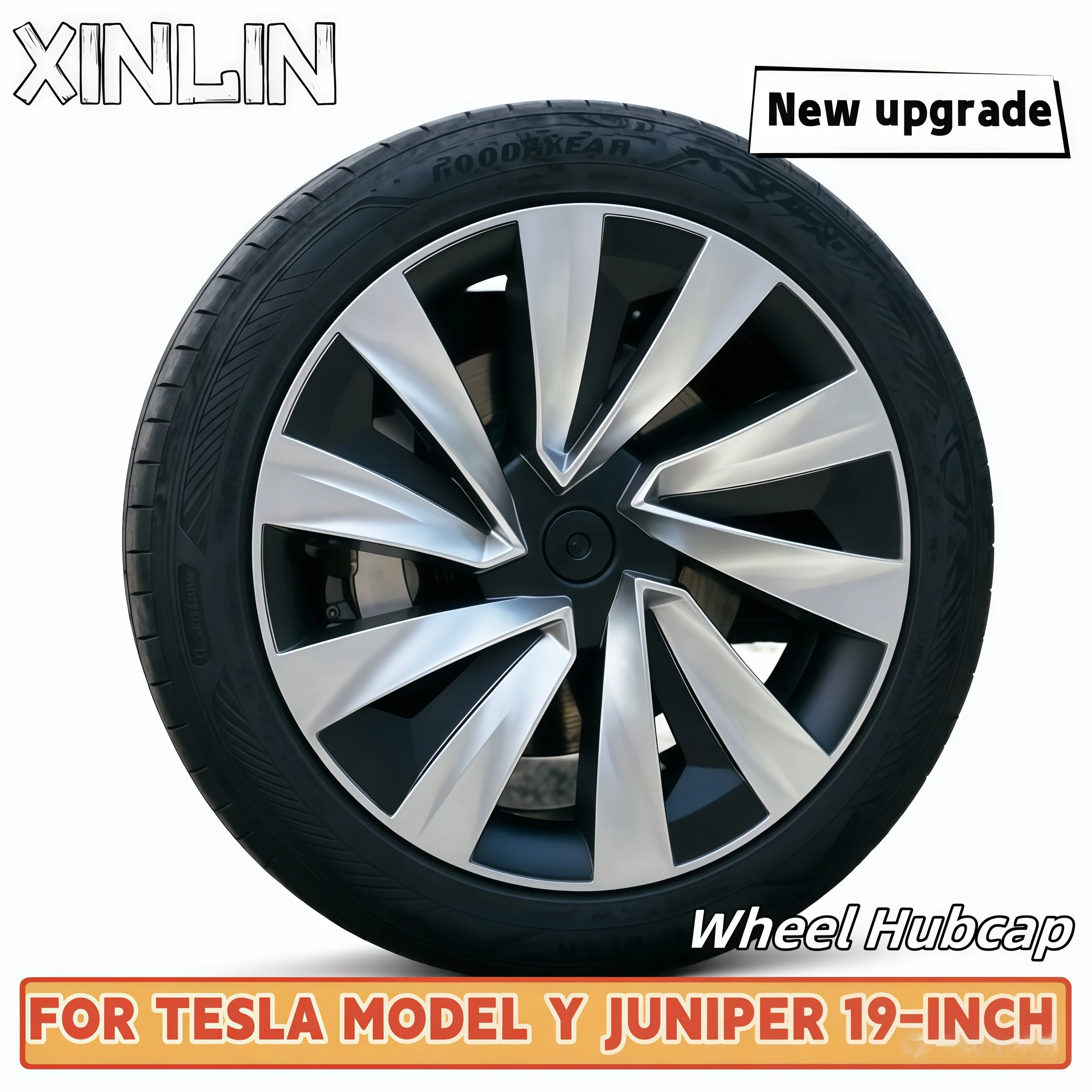 

4PCS For Model Y Juniper 2025 19 Inch Turbine Style Wheel Hubcap Rim Cover Accessories Hub Cap Automobile Wheel Cap