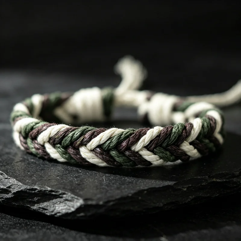 Men's Braided Rope Bracelet Adjustable Handmade Woven Cord