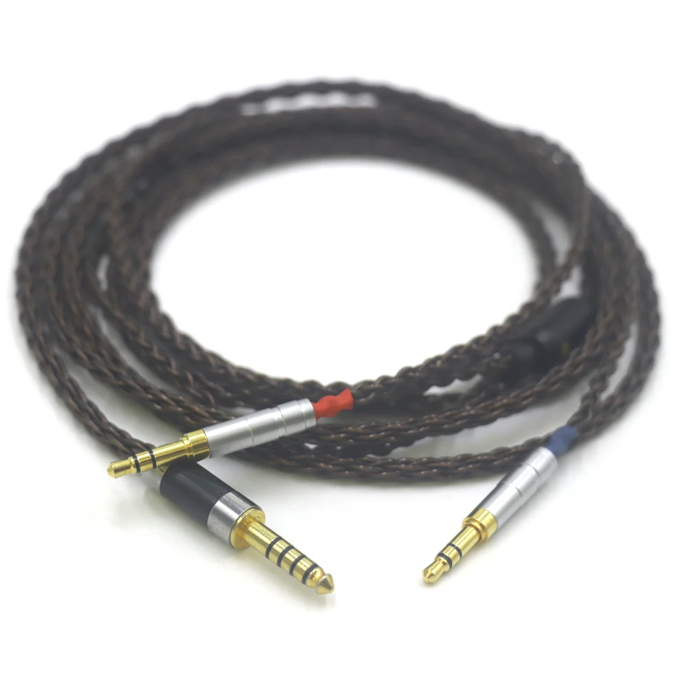 8Core headphone Cable OFC Core 24K Gold Plated Plug 3.5mm 4.4mm Balanced Cable for Denon AH-D600, AH-D7200, AH-D7100 Earphone