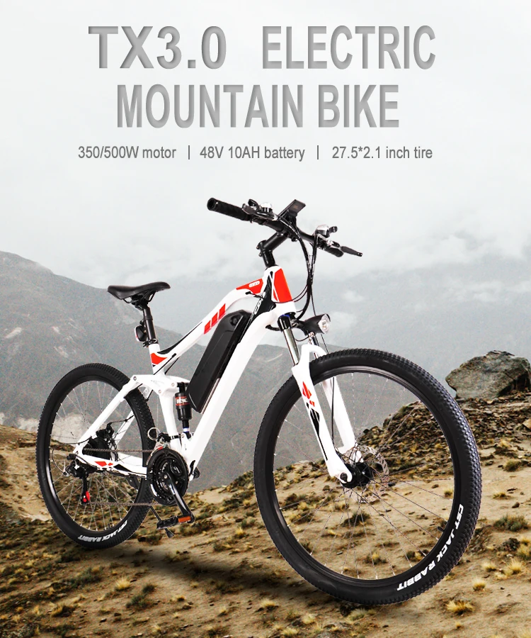 Electric Mountain Bicycle with Hydraulic Disc Brake, 21S, 27.5 in, 500W, 48V, 13Ah, Poland Warehouse Stock, New