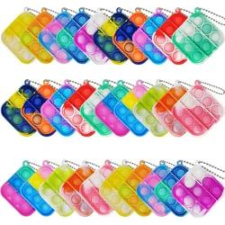 30Pcs Mini Pop Keychain It Fidget Toy Bag Children's Classroom Prizes Carnival Birthday Gift Bag Stuffing Year-end Student Gifts