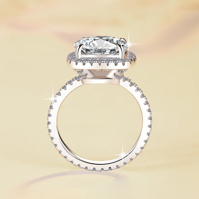 

Кольцо с квадратным ободом, женское кольцо из муассанита 5/10 карат, платина PT950 — блестящий блеск, надежная оправа, приятная для кожи, удобная одежда