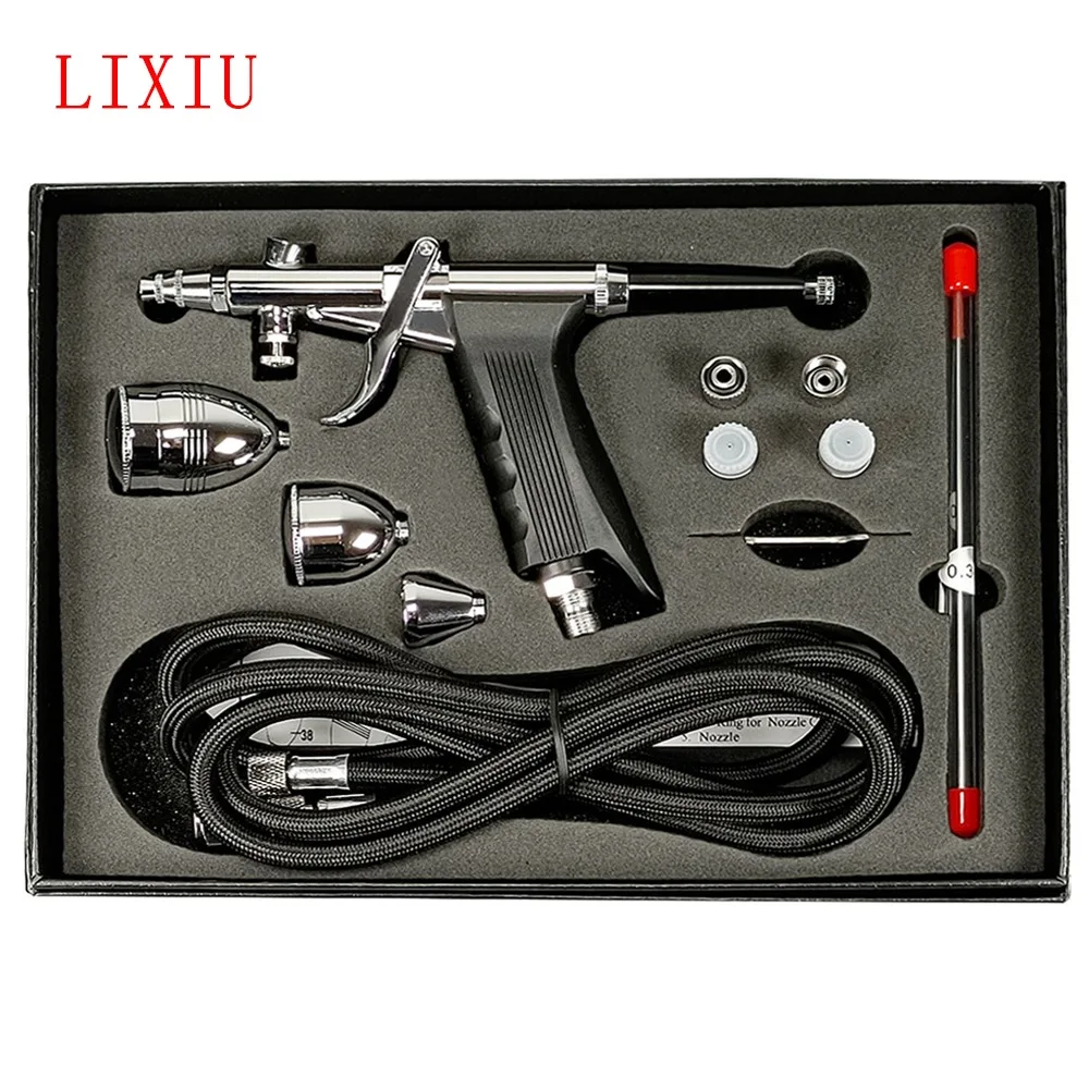 Airbrush Kit Handheld Airbrush Painting Gravity Feed Airbrush Set for DIY Art Makeup Cake Decorating Tattoo