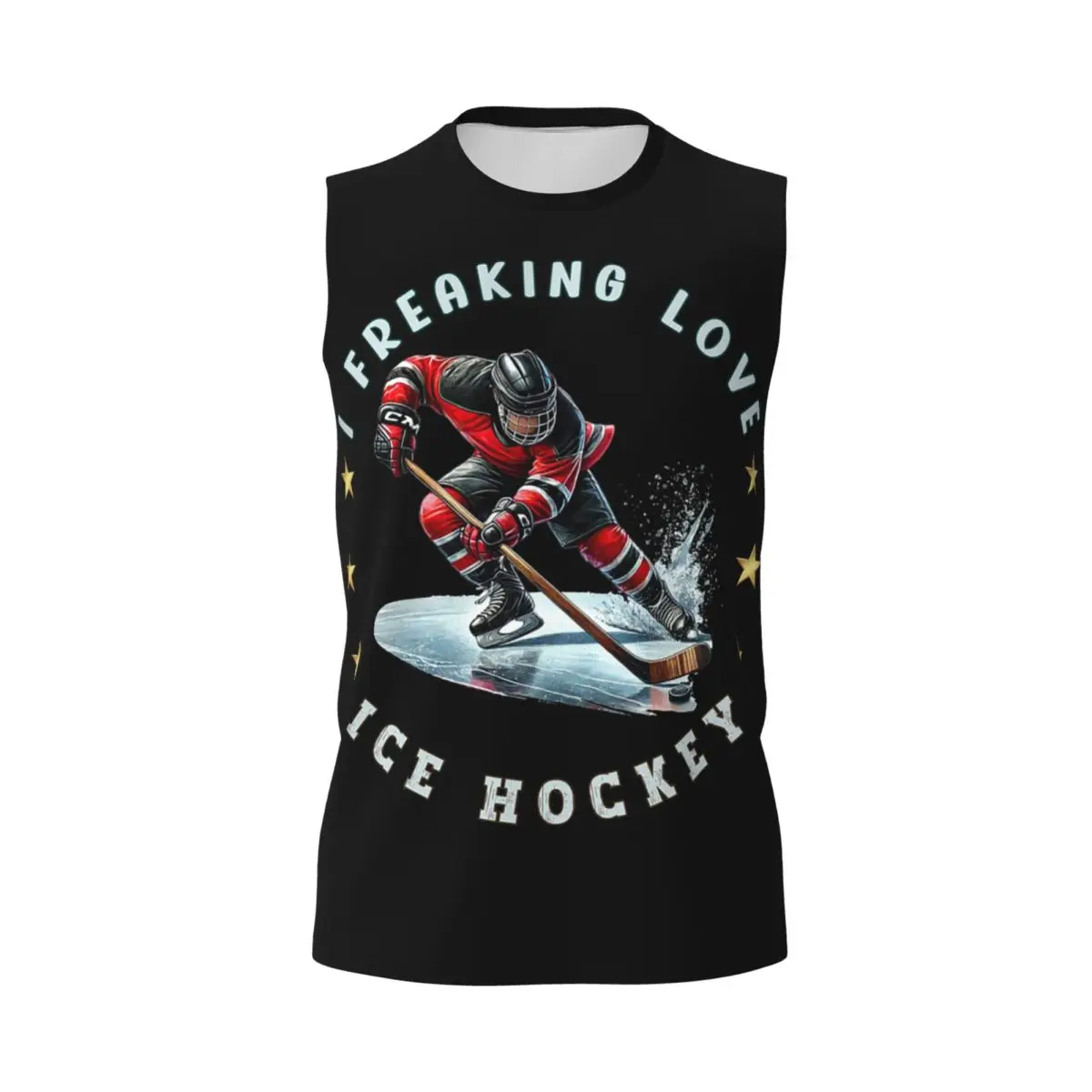 I Freaking Love Ice Hockey Men Printed Sleeveless T-shirt Casual Hip Hop Street Style Beach Holiday Tank Tops