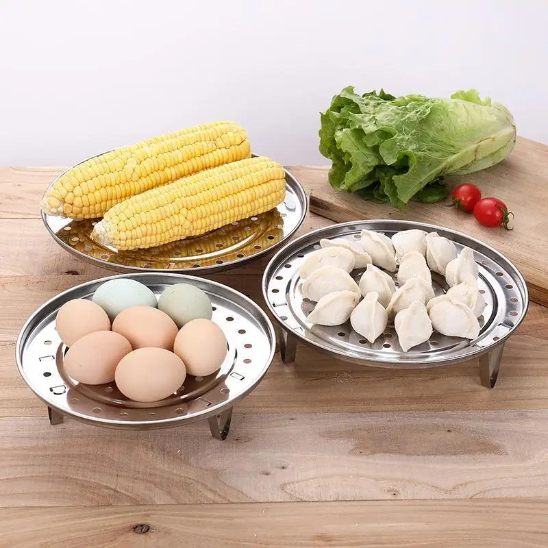 Stainless Steel Steamer Rack Kitchen Steam Tray Elevated Food Steaming Stand Pot Insert Rack Cooking Accessories For Home