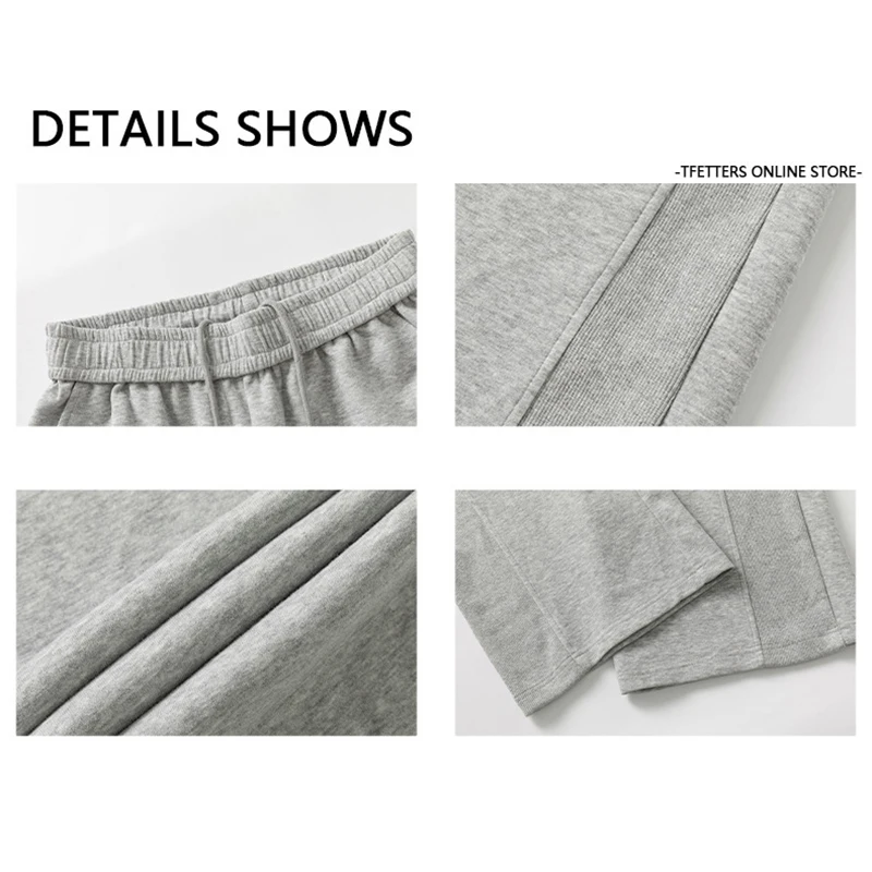 TFETTERS 2025 Autumn Winter New Men Baggy Pants Elastic Waist Loose Sports Pants Men Stitching Design Men Straight Pants