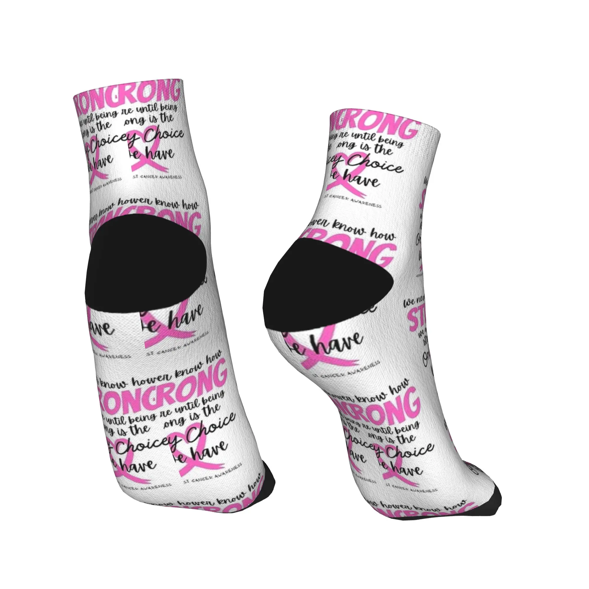 الكاحل الجوارب للرجال سرطان الثدي المحارب الوعي الجوارب غير رسمية الرسم عدم الانزلاق الراحة لينة الخريف مضحك تسلق جورب #4