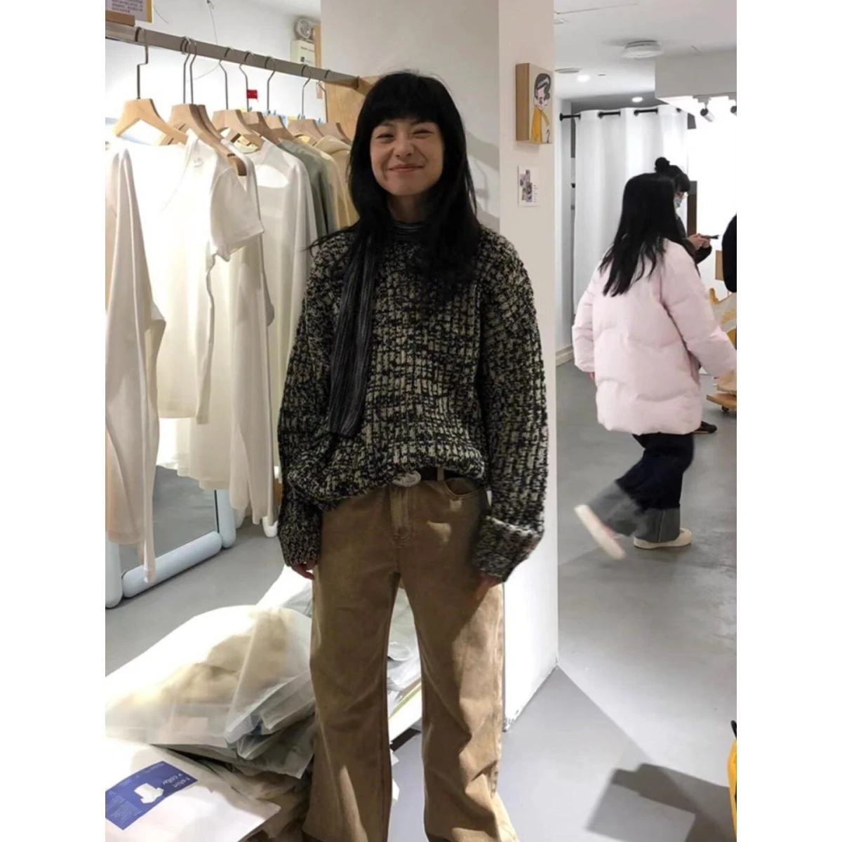 

Sli круглый вязаный свитер Ne, мужской базовый слой, модный осенне-зимний, с твердой текстурой, повседневный, удобный, из полиэфирного волокна