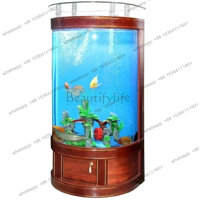 FG European semi-circular living room household aquarium medium-sized creative wall goldfish tank