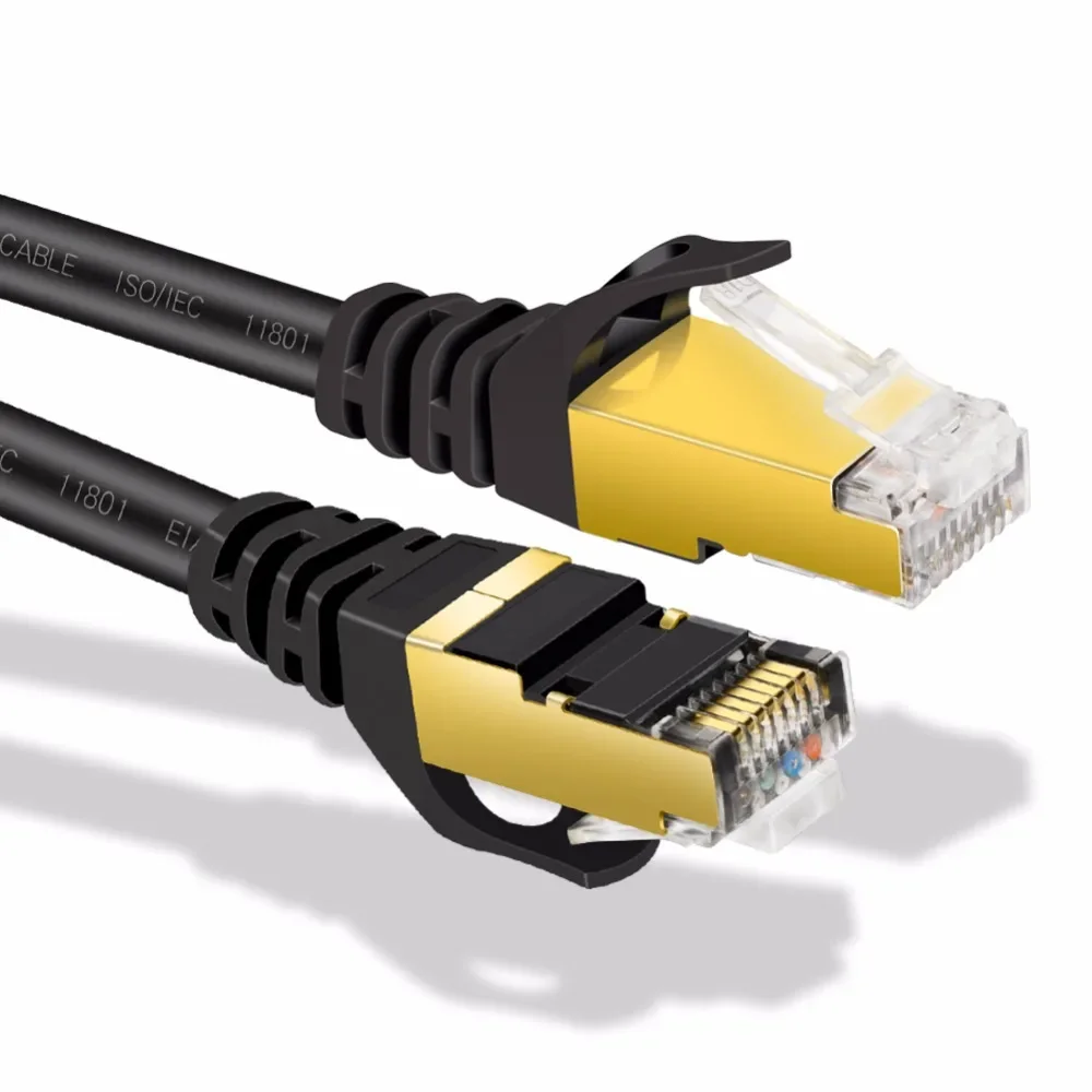 

CNCOB Ethernet Cable RJ 45 Cat7 Lan STP RJ45 Network Cables Compatible Patch Cord for Router PC Switches 10Gbps