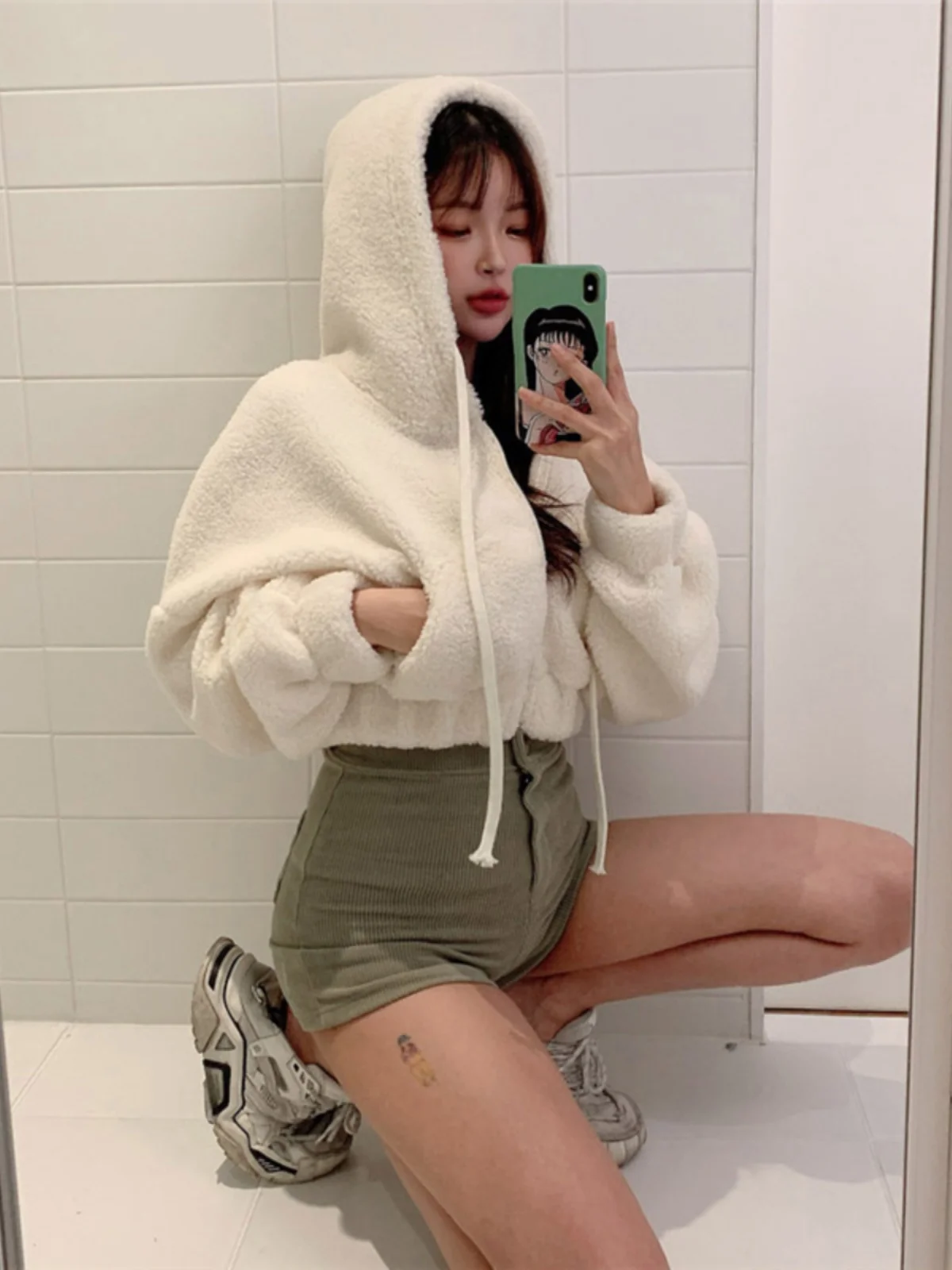 

Корейская утепленная куртка из овечьей шерсти на молнии для женщин, осенне-зимняя новинка, премиум-качество, верхняя одежда