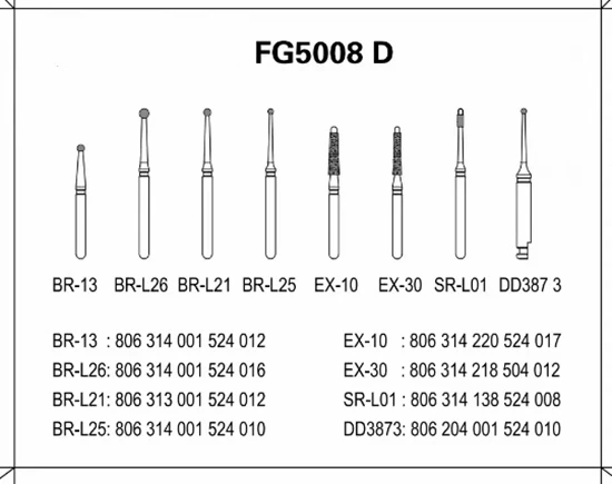 Dental Pulpotomy access Open pulp cavity Bur kit Preparation FG bur FG5008D