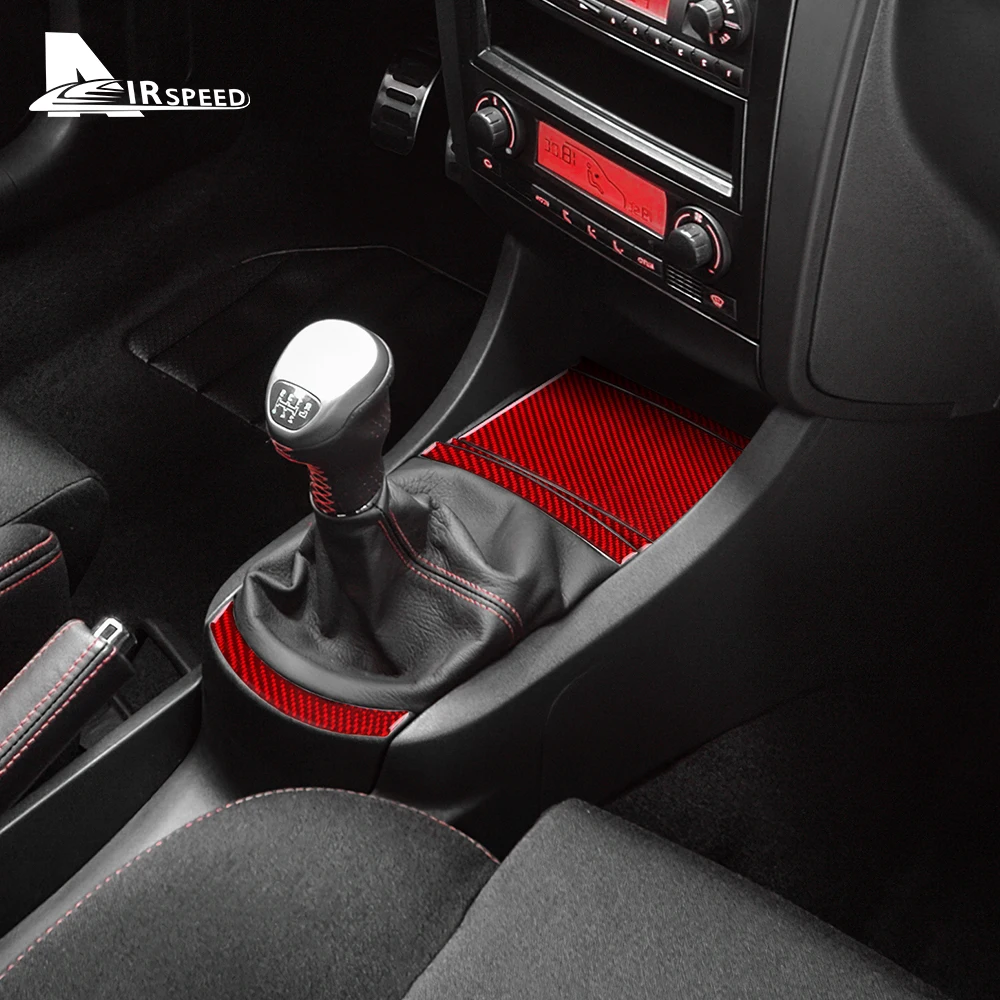 Real Soft Carbon Fiber Sticker For Seat Ibiza 6l 2003 2004 2005 2006 2007 2008 LHD RHD Manual Car Gear Center Console Panel Trim