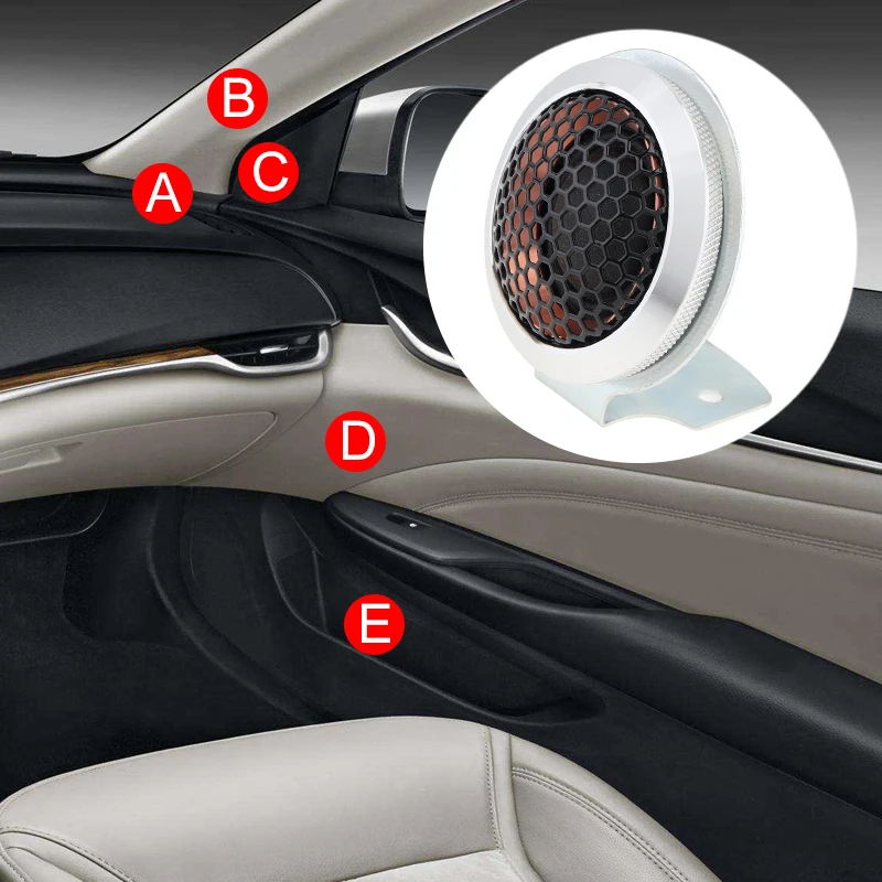 2pcs 250W T25 Metal Pressure Resistant Aluminum Alloy High Efficiency Mini Dome Tweeter Speakers for Car Audio System