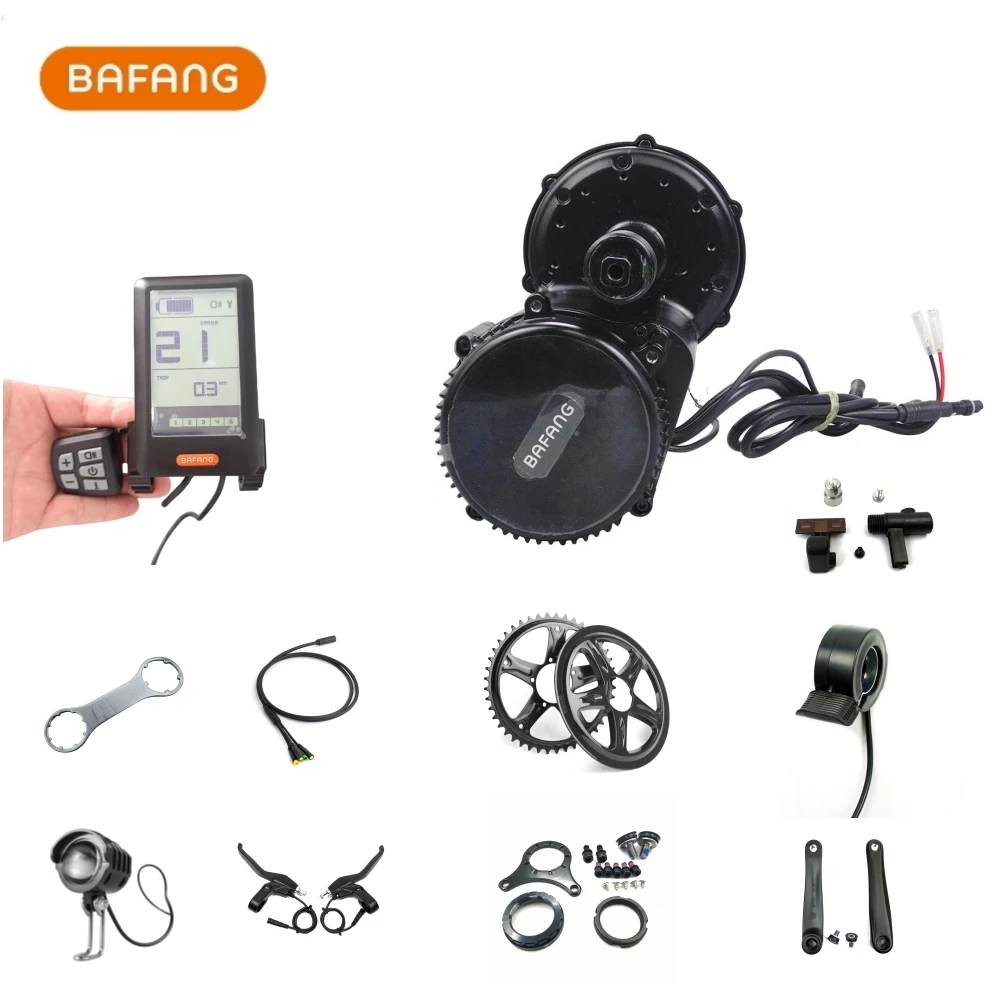 Bafang 전기 자전거 변환 키트, 미드 드라이브 모터, BBS02, BBS02B, 500W