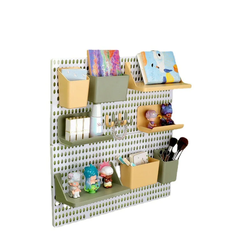 Hole Board Wall Display Decor Free Punching Pegboard Wall Organizer Shelf Kitchen Household Storage Plastic DIY Combinable Shelf