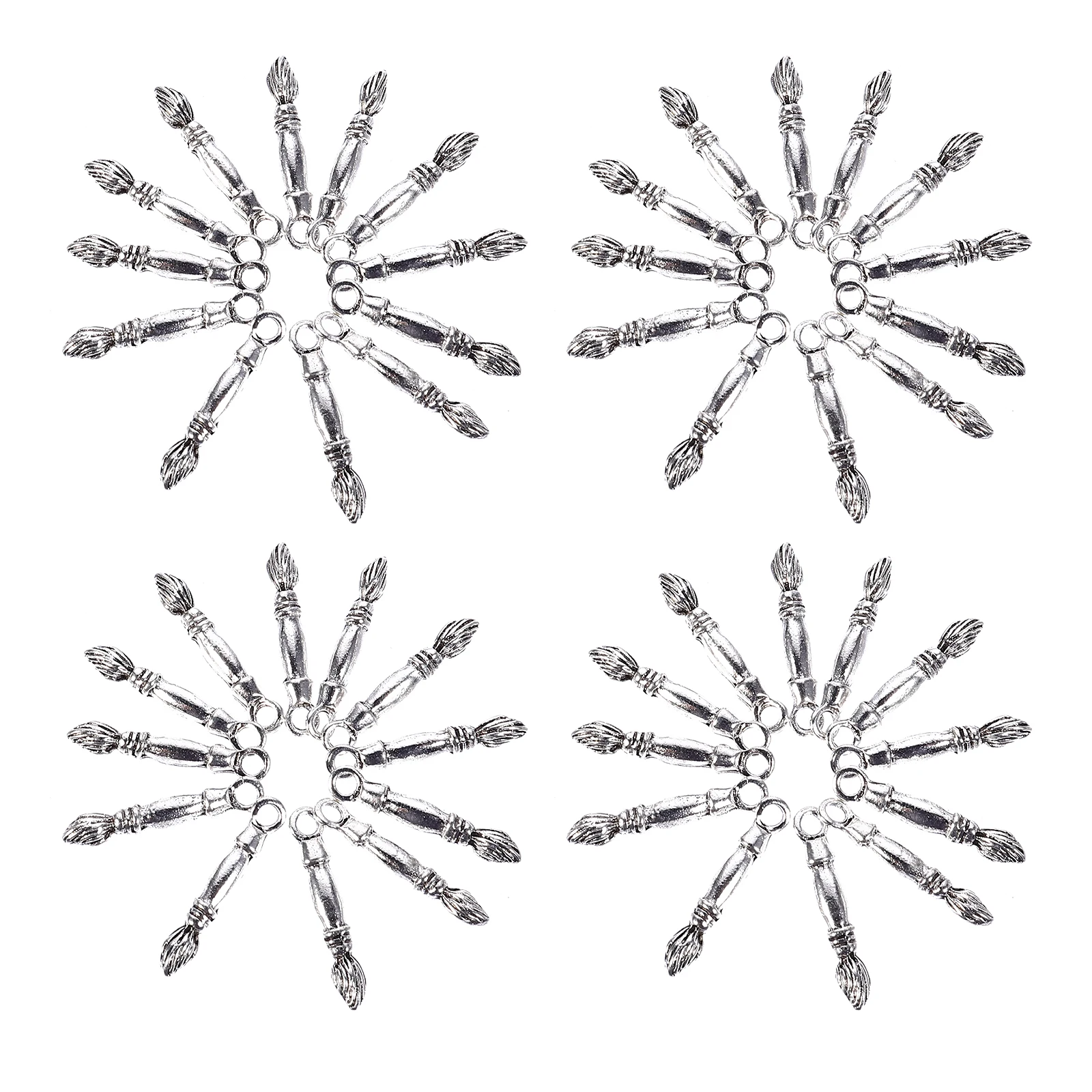 

100 Pcs Alloy Jewelry Charms Ink Brush Shape Necklace Pendant DIY Crafts Smooth Metal Accessories For Women Bracelet Earring
