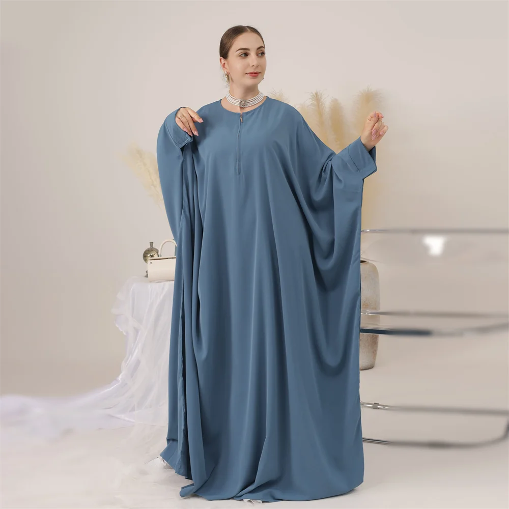 

Dubai Turkey Eid Abaya Women Muslim Batwing Sleeve Maxi Dress Islamic Abayas Arabic Robe Middle East Burqa Kaftan Prayer Garment
