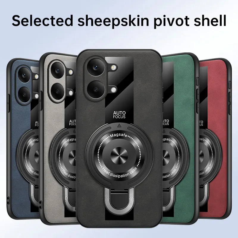 

For Xiaomi Mi Poco X8 Pro and Poco X8 Pro Max Case Magnetic Ring Holder Silicone Sheepskin Leather Plexiglass Pu Premium Cover