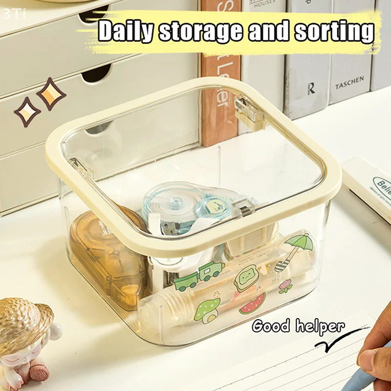 Настольный мусорный бак пресс-типа, текстурированные прозрачные пластиковые мусорные баки, мини-мусорная корзина, ящик для хранения офисных принадлежностей, органайзер для ювелирных изделий