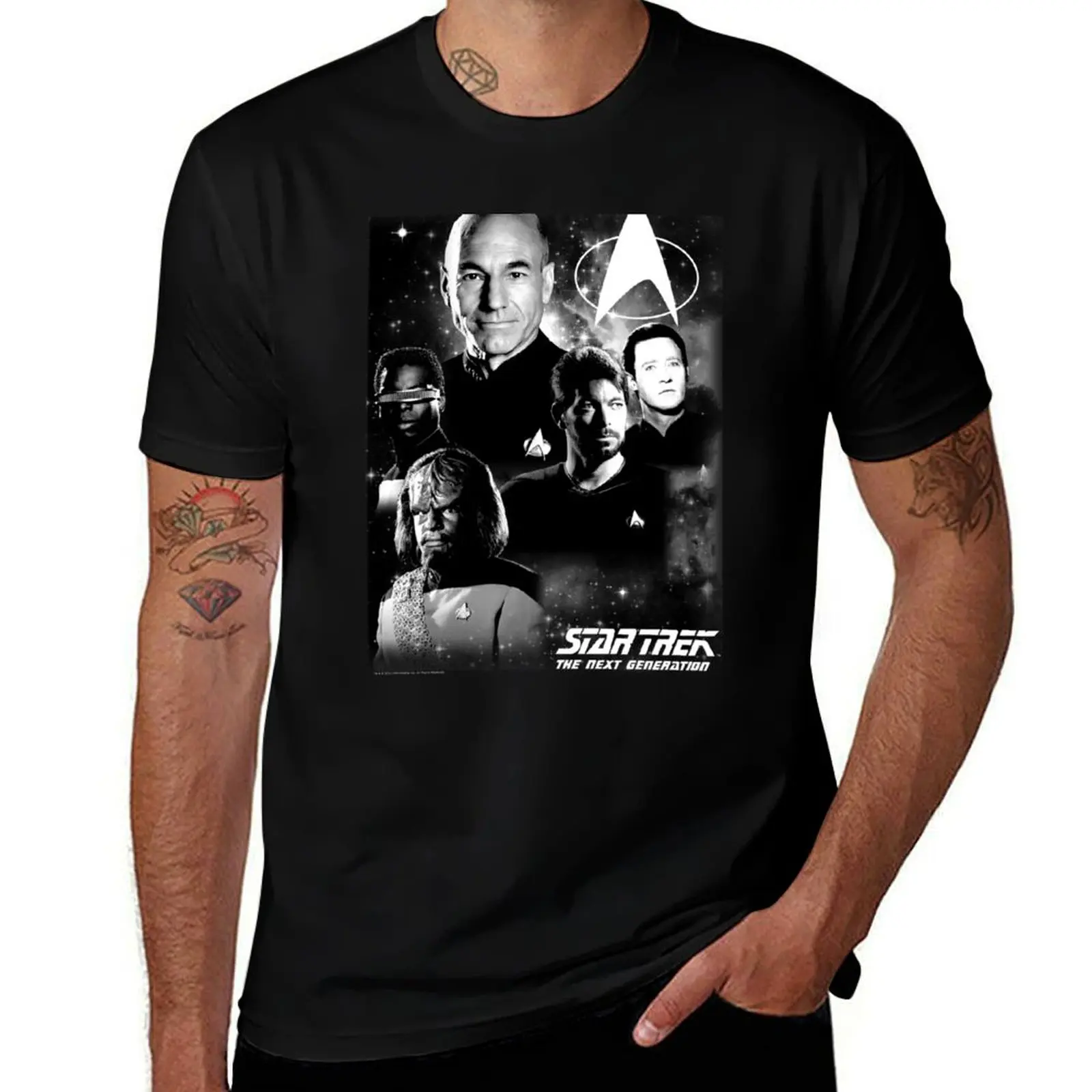 Star Trek Next Generation Character Collage Poster T-Shirt funny t shirts cotton T-Shirt