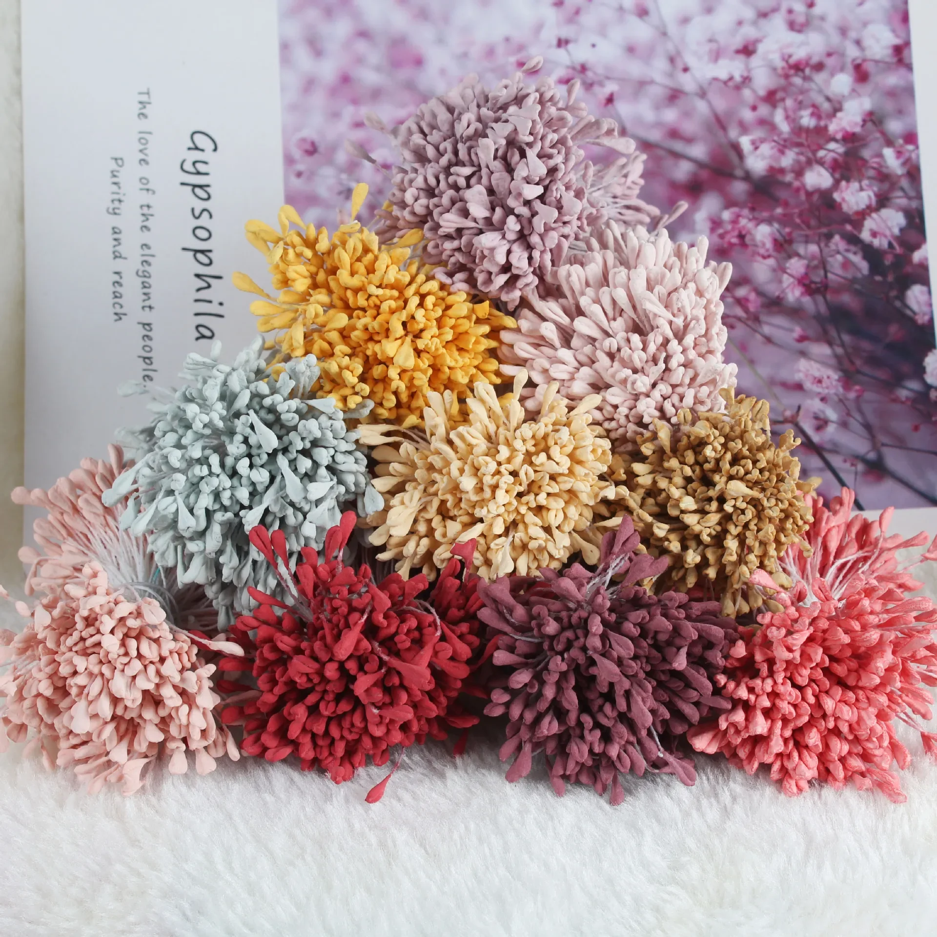 

400pcs Simulation Matte Flower Core Match Head Gypsum Beads Stamen Rose Lily Flower Core DIY Handmade Accessories Material