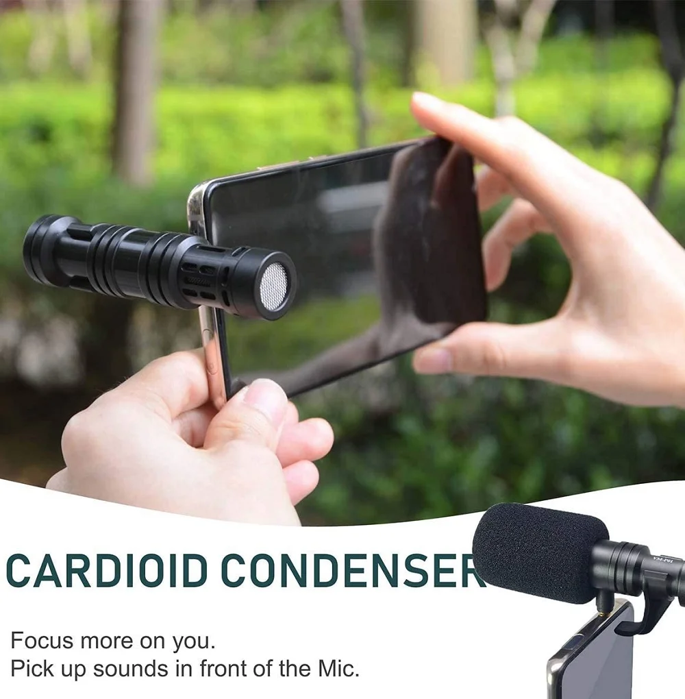 Mcoplus-Microphone directionnel compact pour smartphone, avec connecteur TRRS de 3.5mm, prometteur Tik Tok Video Static