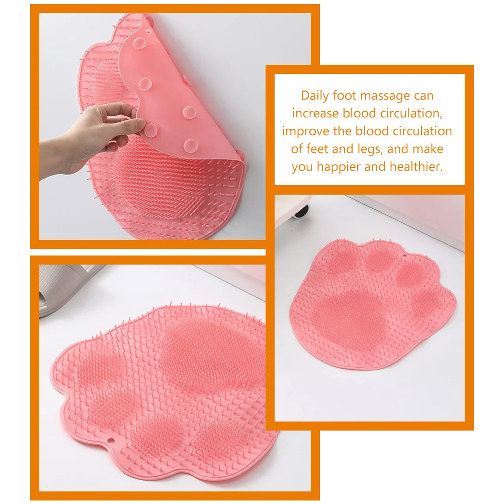 

Shower Foot Scrubber Mat Nonskid Large Foot Massage Mat Wall Mounted Back Scrubber with Suction Cup Hands Free