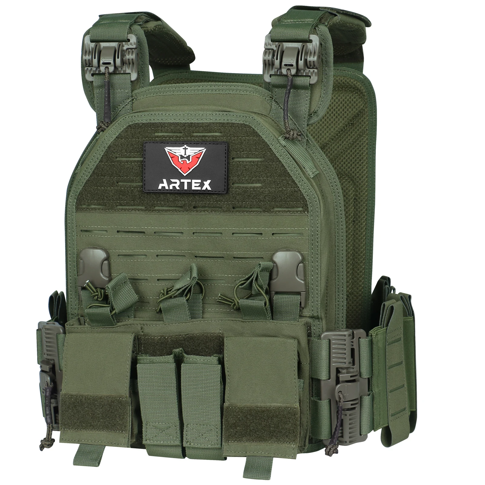 

Тактический жилет Artex Plate Carrier с быстрым сбросом, системой MOLLE, лазерной резкой и креплением для бандолиера