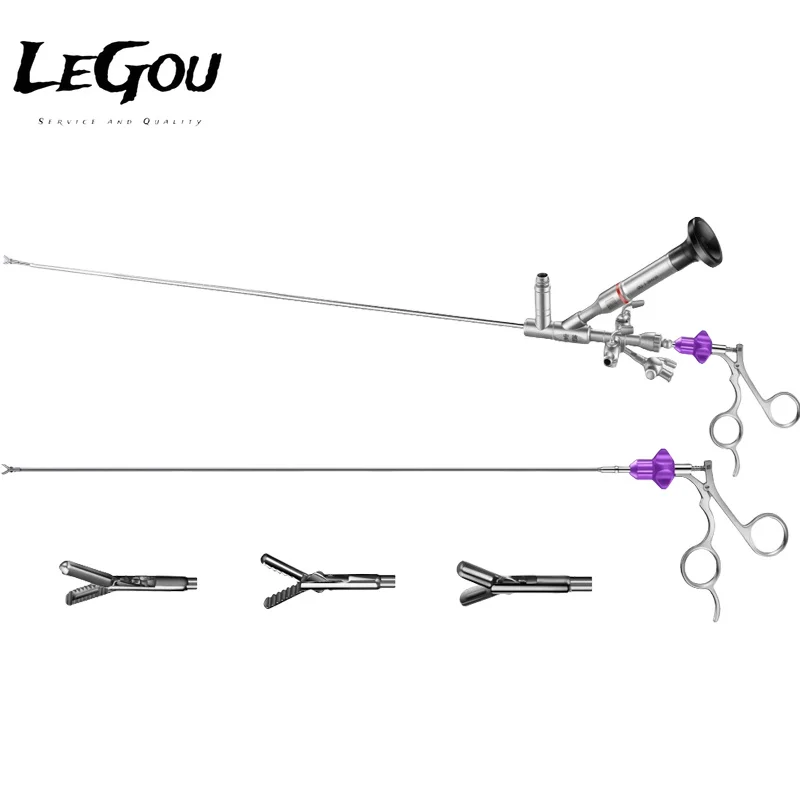 LeGou Professional  SUODE 4fr/5fr, 580mm URS Semi Rigid Flexible Ureteroscope  Seminal Forceps Scissors Foreign Body Serrated Fo