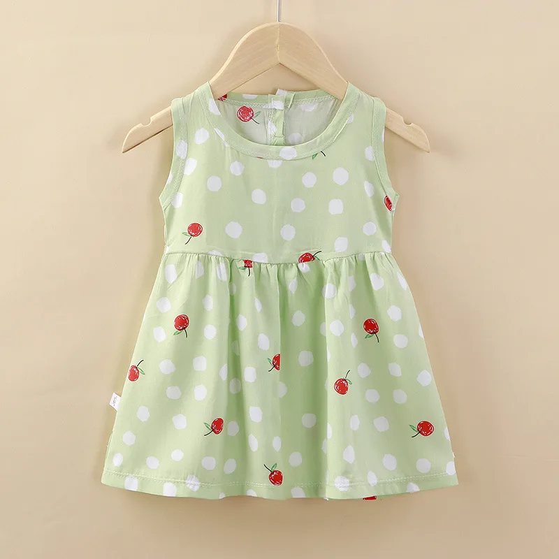 

Summer Children's Skirt Baby Flower Printing Clothing Toddler Kids Sleeveless Sundress Tops Kids Birthday Dresses for Girls