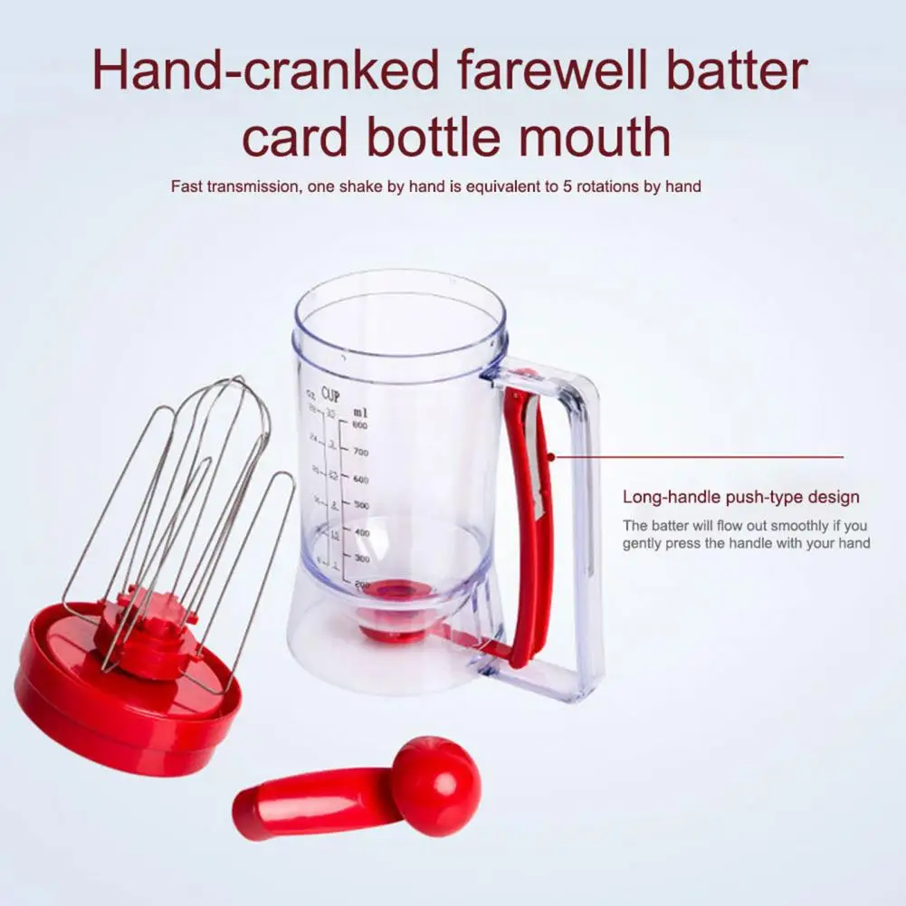 Hand Batter Mixer Cream Dough Dispensador for Pancakes Cookies Cupcakes Cake Muffins - Measuring Flour Paste Mixer