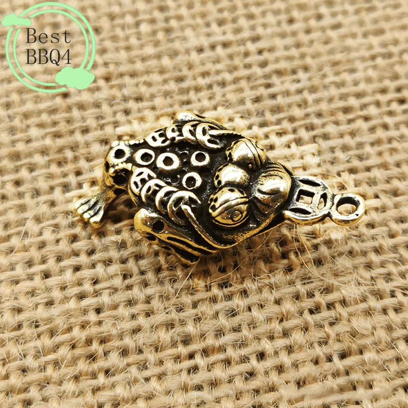 (BBQ4) Chinese Fengshui Ornament Lucky 3-Leg Frog Wealth Toad Animal Figurine Statue for Home House Office Desk Table Decoration