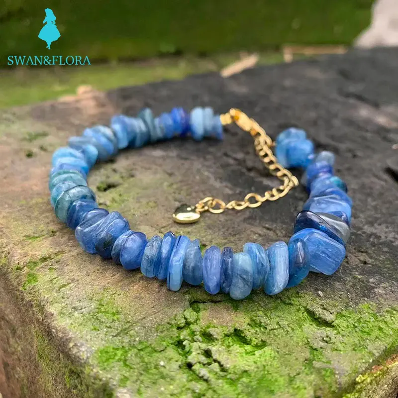 

Natural Kyanite Bracelet Crystal Bracelet Jewelry Handmade Stones Blue Wholesale Healing Energy Gift Lucky Jewelry