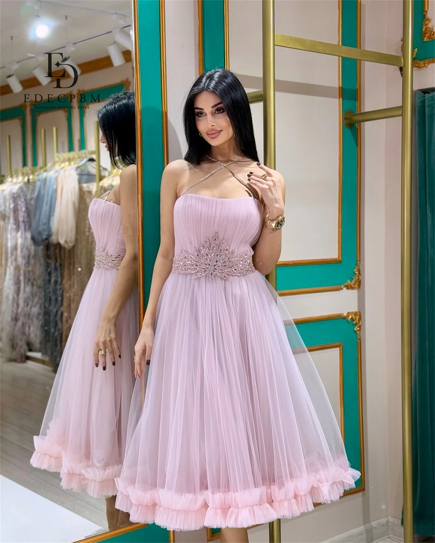 EDECPBM Vestidos De Festa Vestido De fiesta para mujer Vestido De noche rosa Mujer فساتudenuden HüVestidos De fiesta elegantes Mujer Boda personalizada