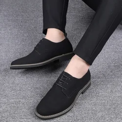 Men's Dress Shoes Plus Size Mens Oxford Shoes Suede Mens Casual Shoes Lace-ups Flats Comfortable Versatile Zapatos Para Hombres