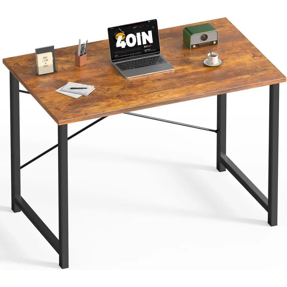

40 Inch Small Computer Desk Writing Gaming Study Work Desks for Bedroom Home Office with Metal Frame Simple Modern PC Ta