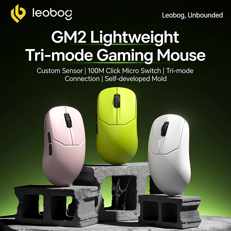 

Беспроводная мышь LEOBOG GM2 с тремя режимами подключения (проводной, Bluetooth) для офиса, игр, FPS, LOL, профессиональная игровая мышь с эргономичным дизайном