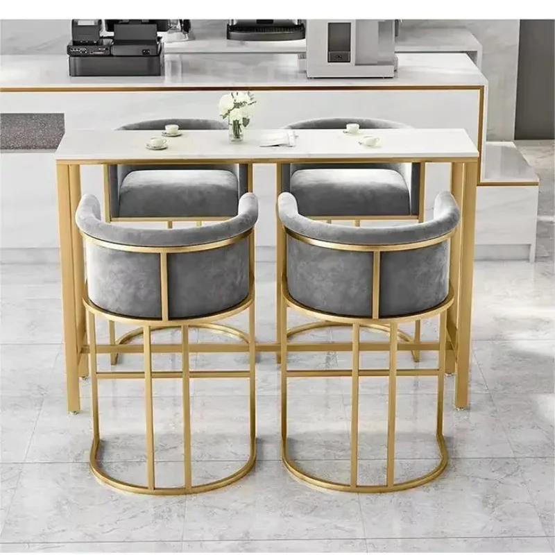 مسابقة شعبية بالجملة الطراز الحديث طاولة كوكتيل الحديد الذهبي الساقين البراز كرسي رائجة البيع الرخام Velv #2