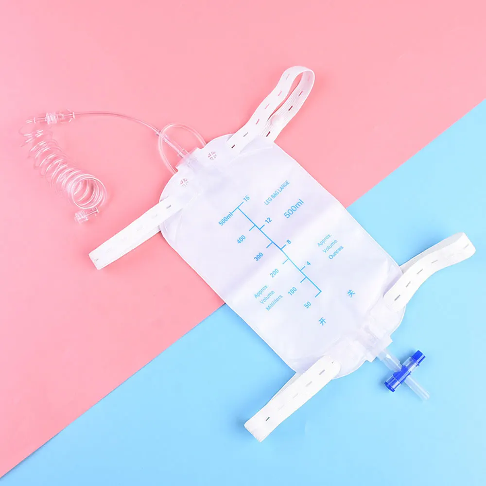 5Pcs 500ml Pvc Adult Mens Catheter Urine Bags Patient Baby Postoperation Drainage Urine Drainage Personal Urological Consumables