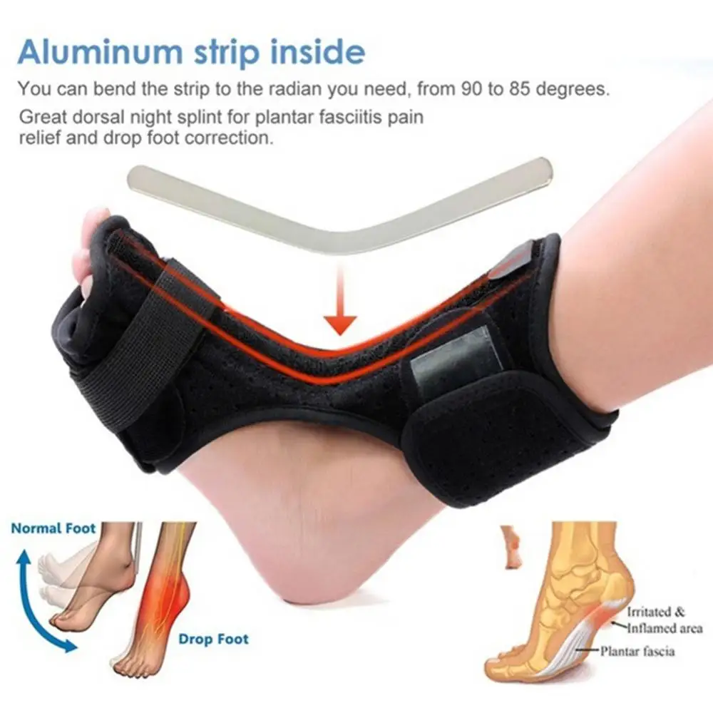 Adjustable Plantar Fasciitis Night Foot Splint Drop Orthotic Brace Elastic Dorsal Night Splint