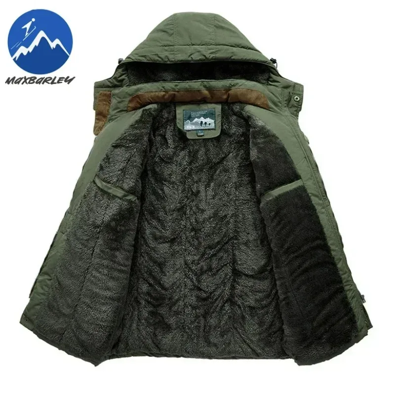 الشتاء الصوف سترة طويلة رجالي عادية رشاقته الأعمال الدافئة القطن معاطف موضة مقنعين في الهواء الطلق الثلوج الباردة حماية معطف سترات